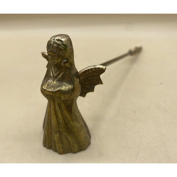 Brass Angel Candle Snuffer Flame Extinguisher Long Handled Wings 10" - Picture 3 of 12